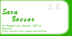 sara bocsor business card